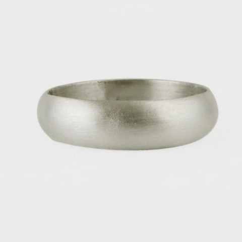 ring silver half round band satin finish